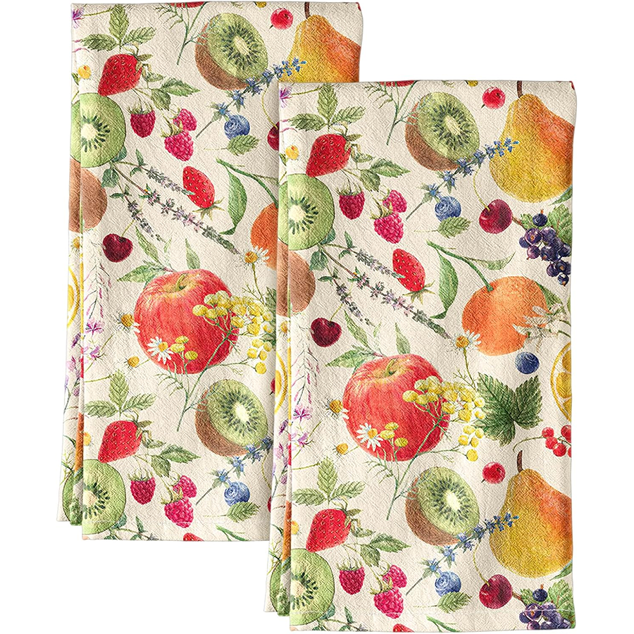 Kitchen And Baking Life - 2Pcs, Fruit Party Kitchen Towels, Best