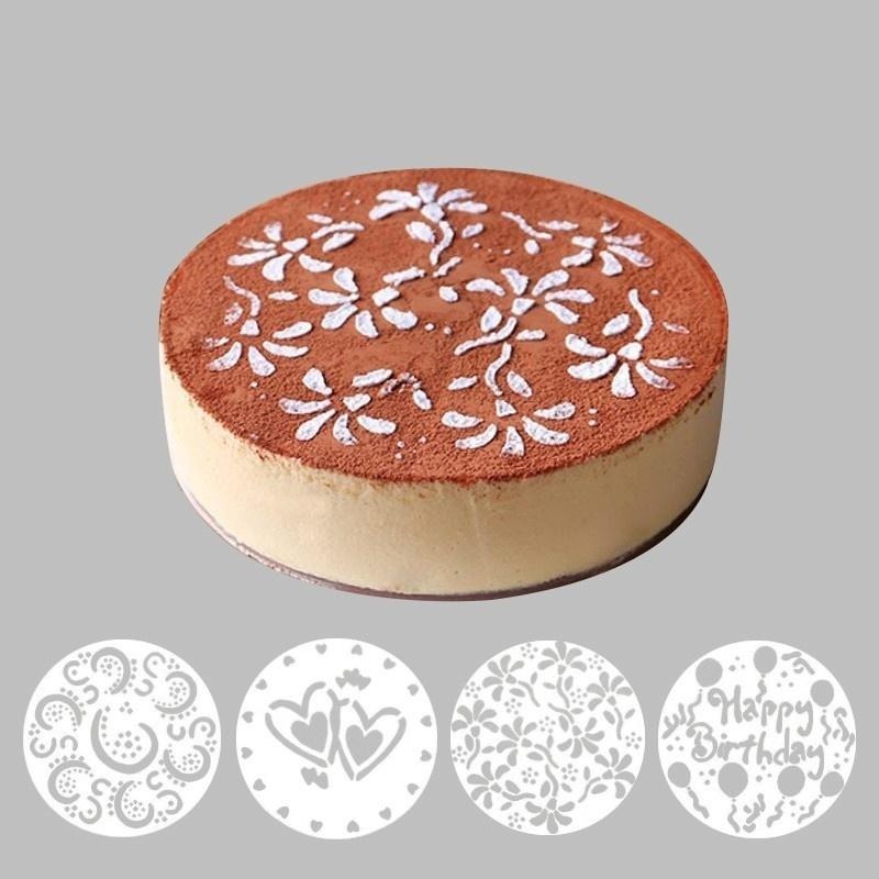 Kitchen Accessories For Baking - 4Pieces/lot Cake Stencils Latte Art Birthday