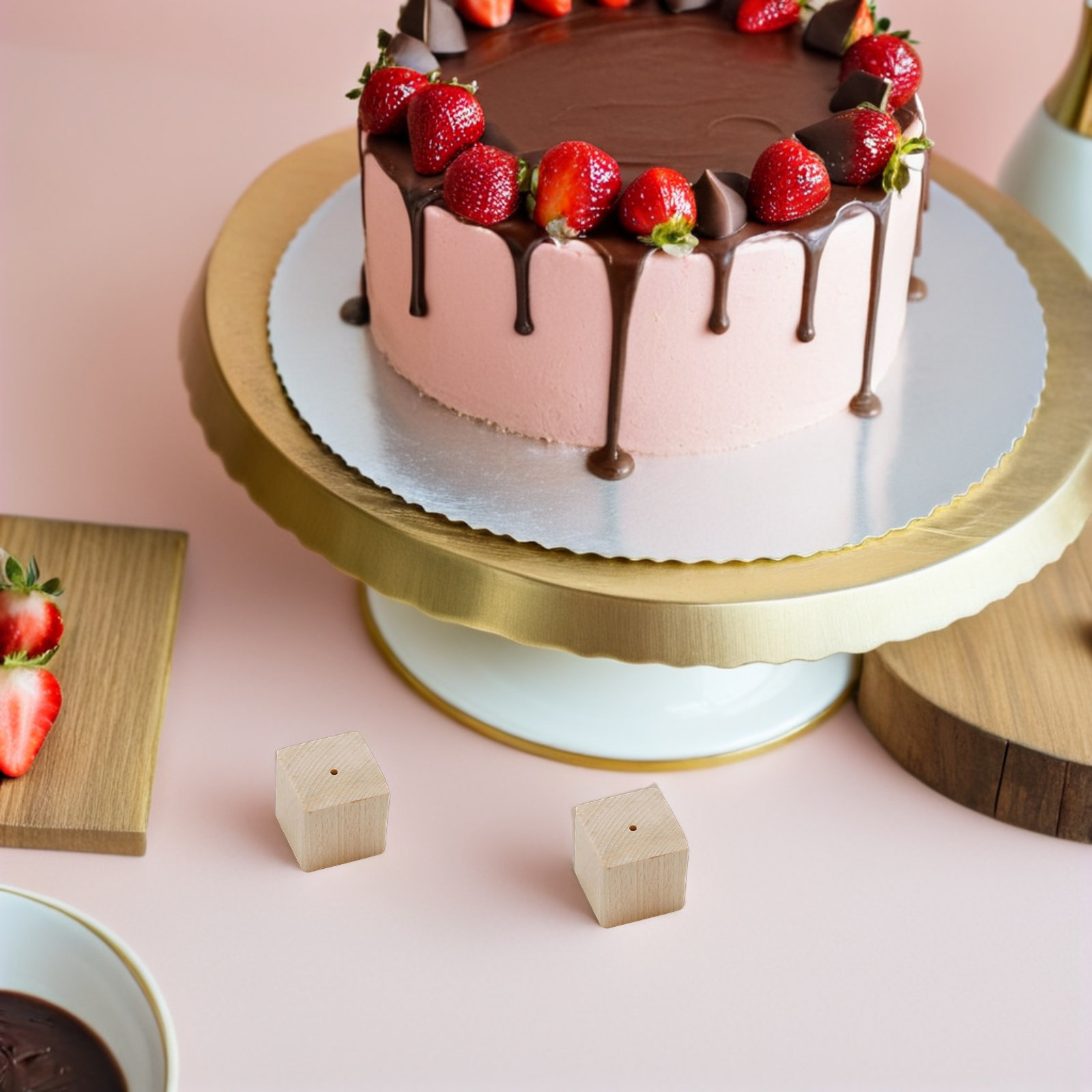 Kitchen Bakery - 12Pcs Wooden Flower Nail Base Cake