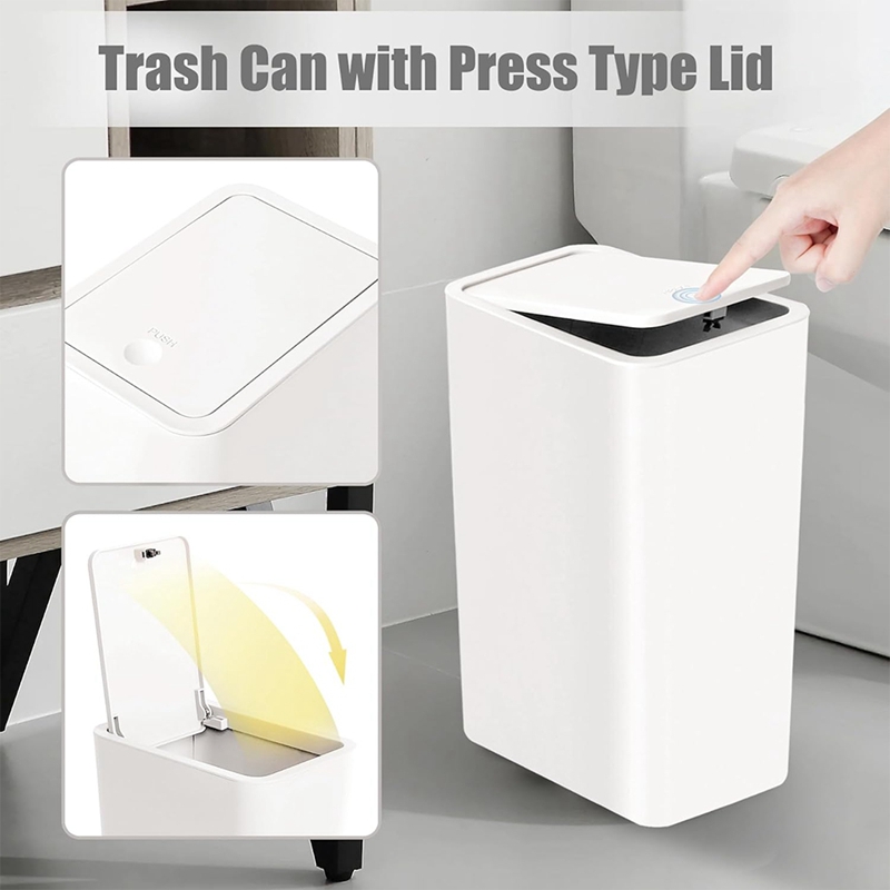Bathroom Trash Can with Lid,Sl - Kitchen Up ulasan dan harga