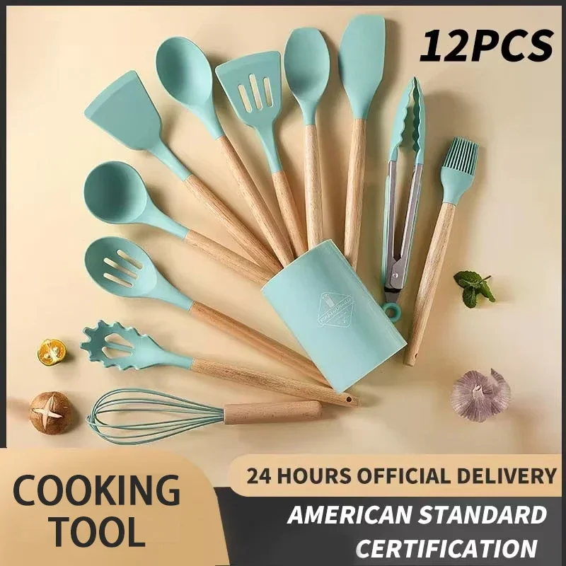 For 12-piece Set Wooden Handle - Kitchen Baking Pan Storage ulasan dan harga
