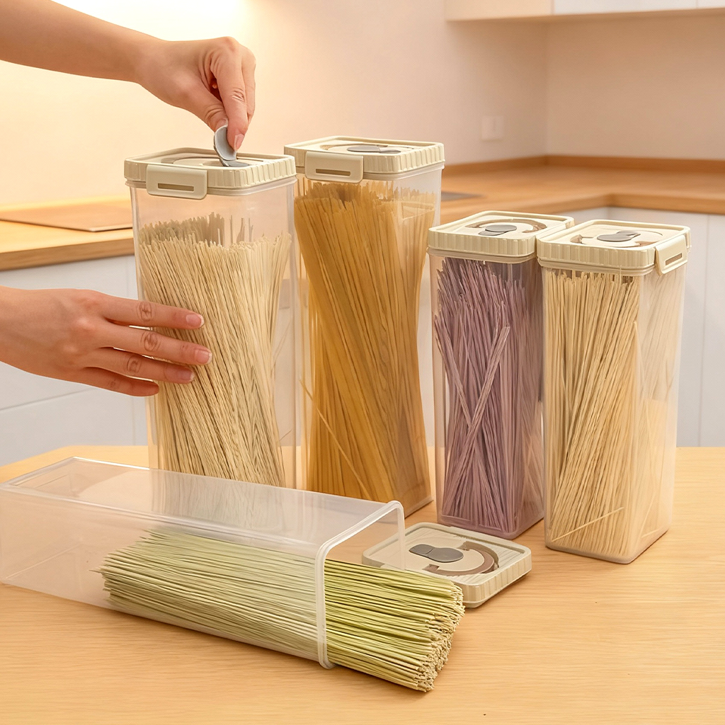 Noodles Sealed Storage Box Wit - Kitchen Baking Tray Organizer ulasan dan harga