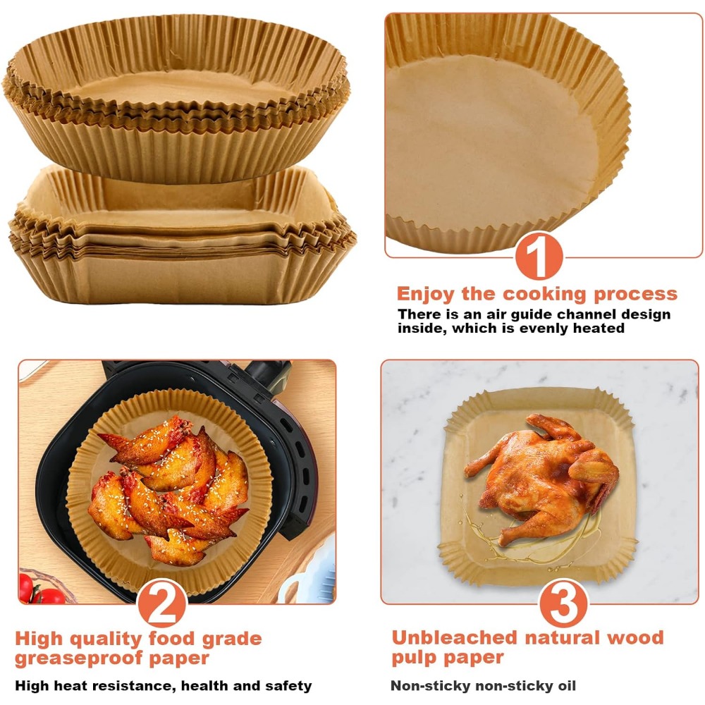 50/100pcs Air Fryer Disposable - Kitchen Baking Sheets ulasan dan harga