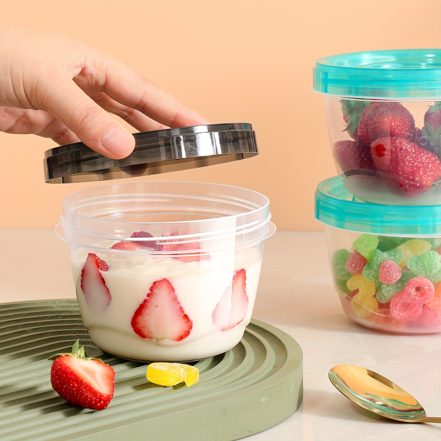 2 Transparent Sealed Food Stor - Kitchen Baking Tray Organizer ulasan dan harga