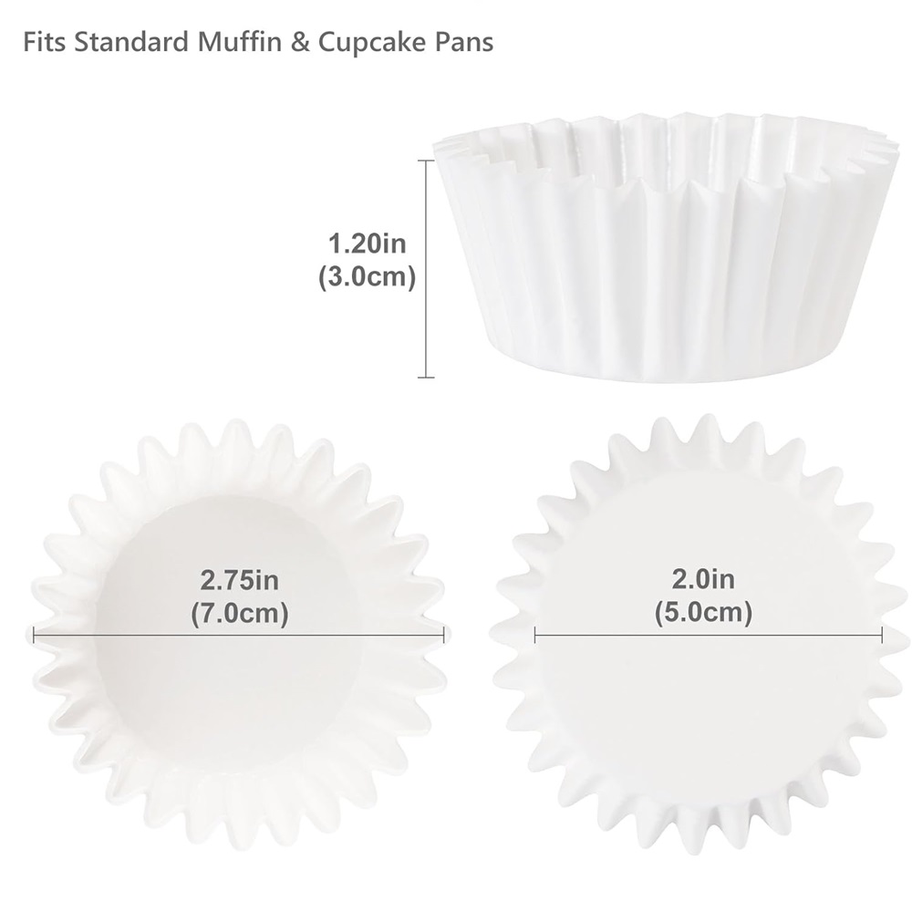 200pcsWhite Cupcake Liners Non - Kitchen Baking Sheets ulasan dan harga