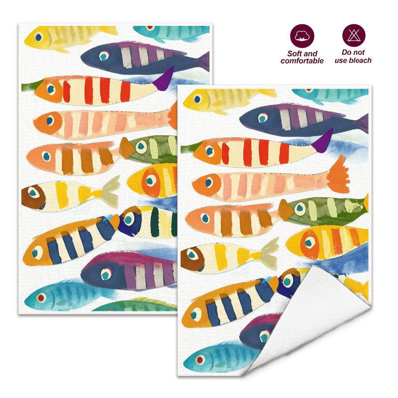 2Pcs, Watercolor Striped Fish  - Kitchen And Baking Life ulasan dan harga