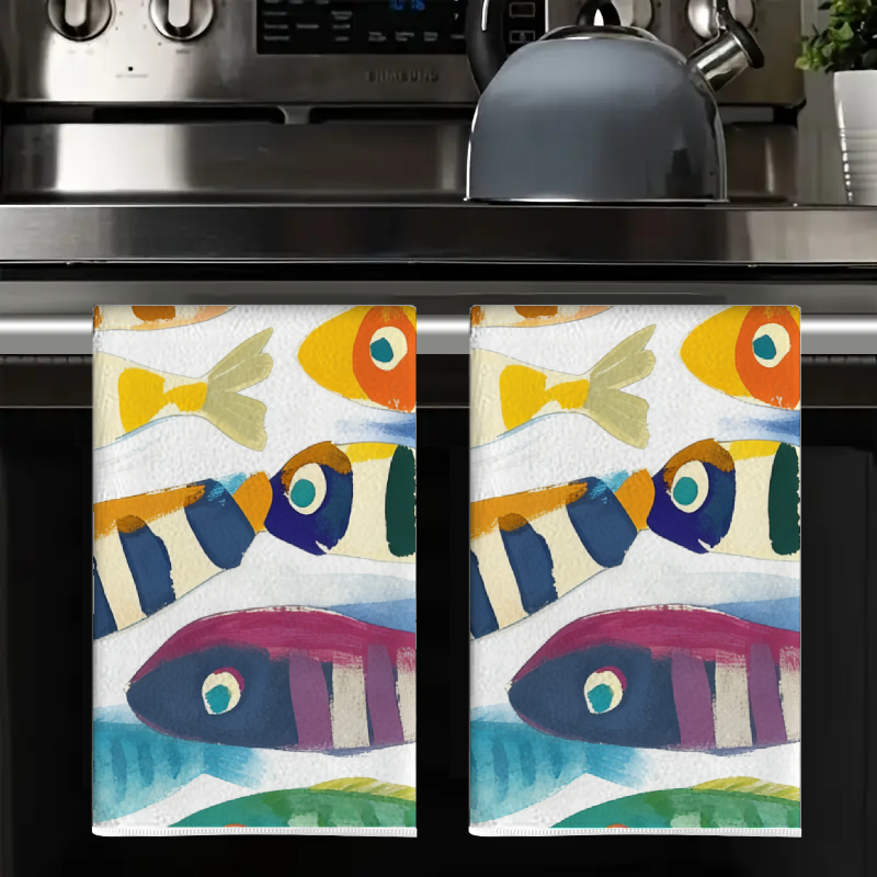 2Pcs, Watercolor Striped Fish  - Kitchen And Baking Life ulasan dan harga