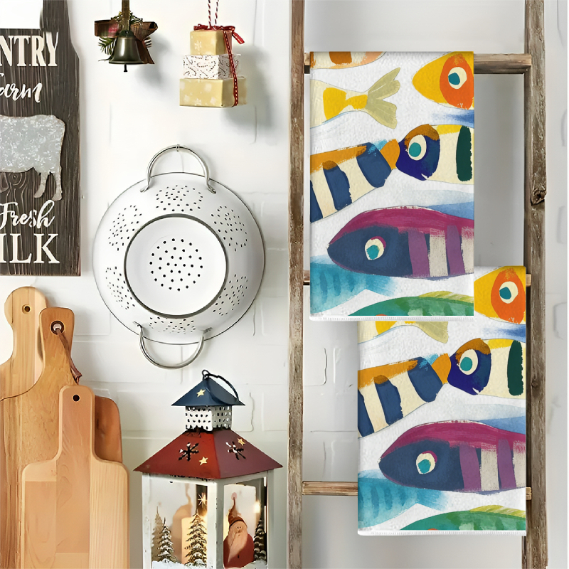 2Pcs, Watercolor Striped Fish  - Kitchen And Baking Life ulasan dan harga
