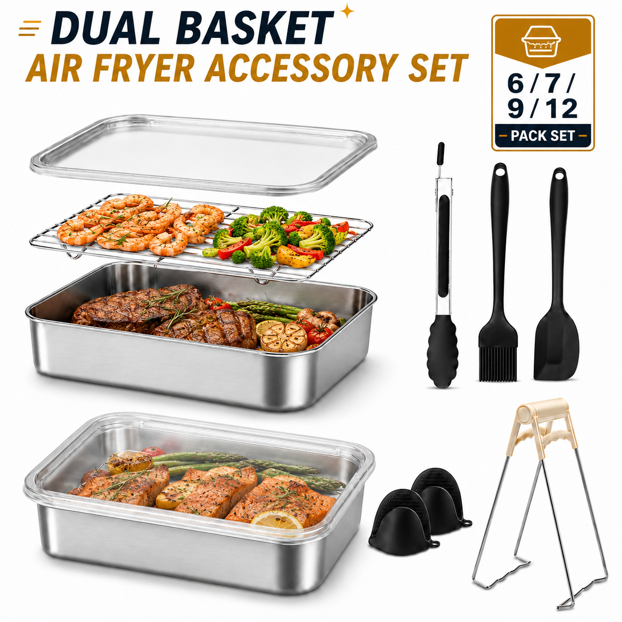6/9/12 Pack Dual Zone Air Frye - Kitchen Baking Zone ulasan dan harga