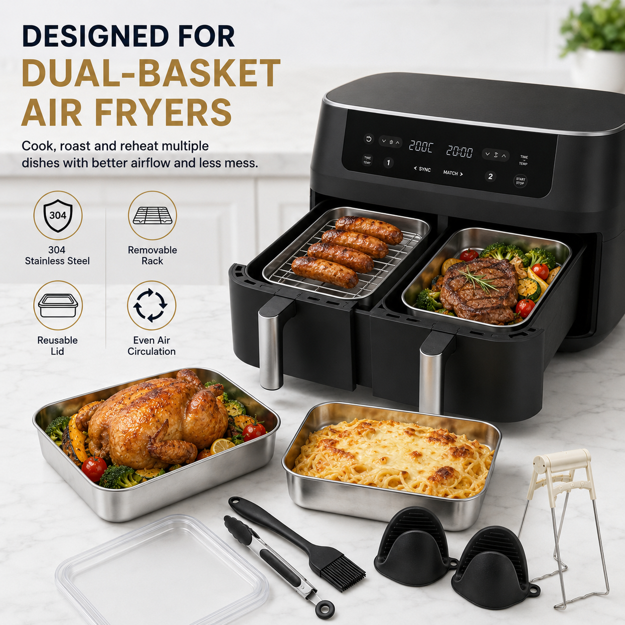 6/9/12 Pack Dual Zone Air Frye - Kitchen Baking Zone ulasan dan harga
