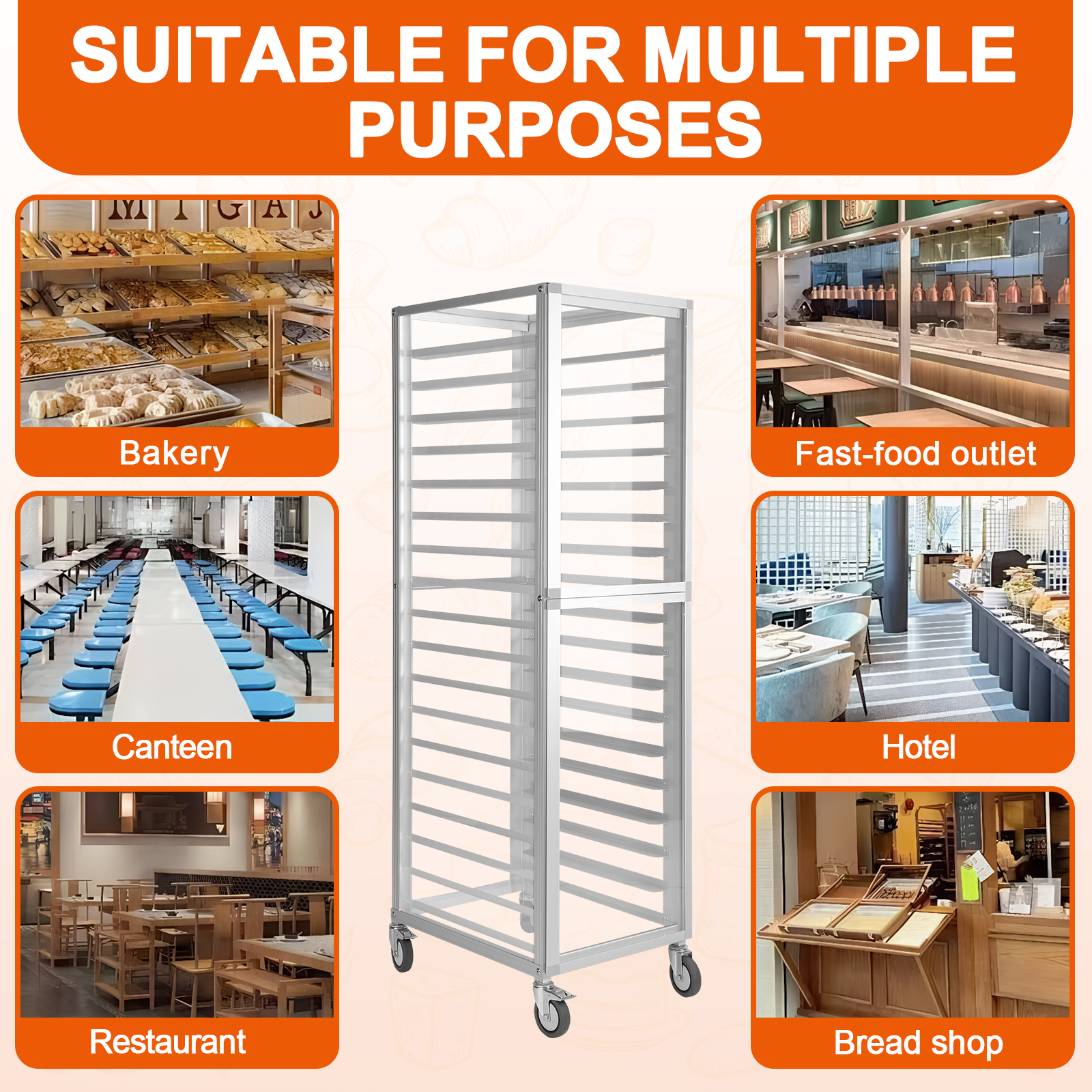 18 Tiers Rolling Bakers Rack w - Kitchen Baking Cart ulasan dan harga