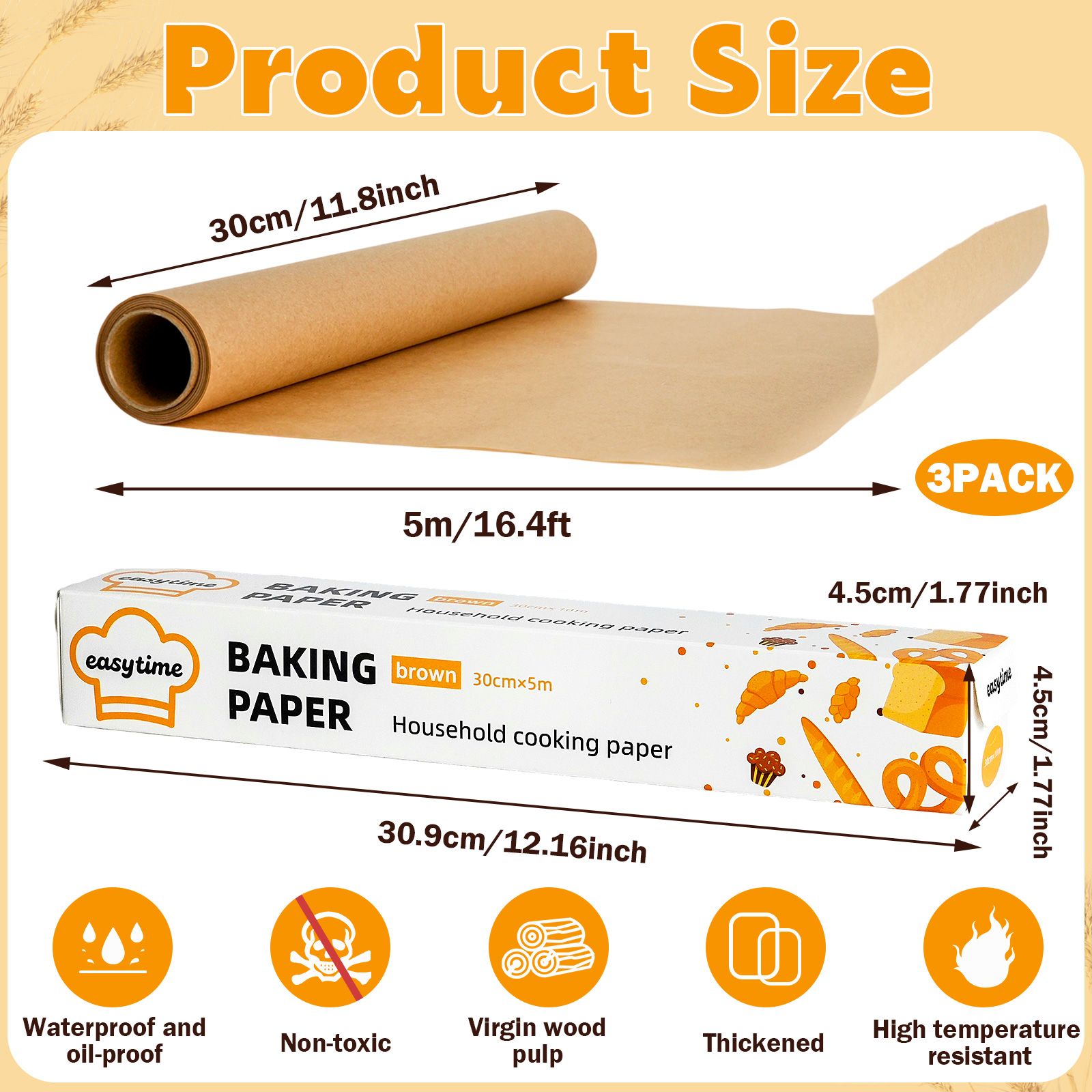Non-stick Parchment Paper Roll - Kitchen Roll Baking ulasan dan harga