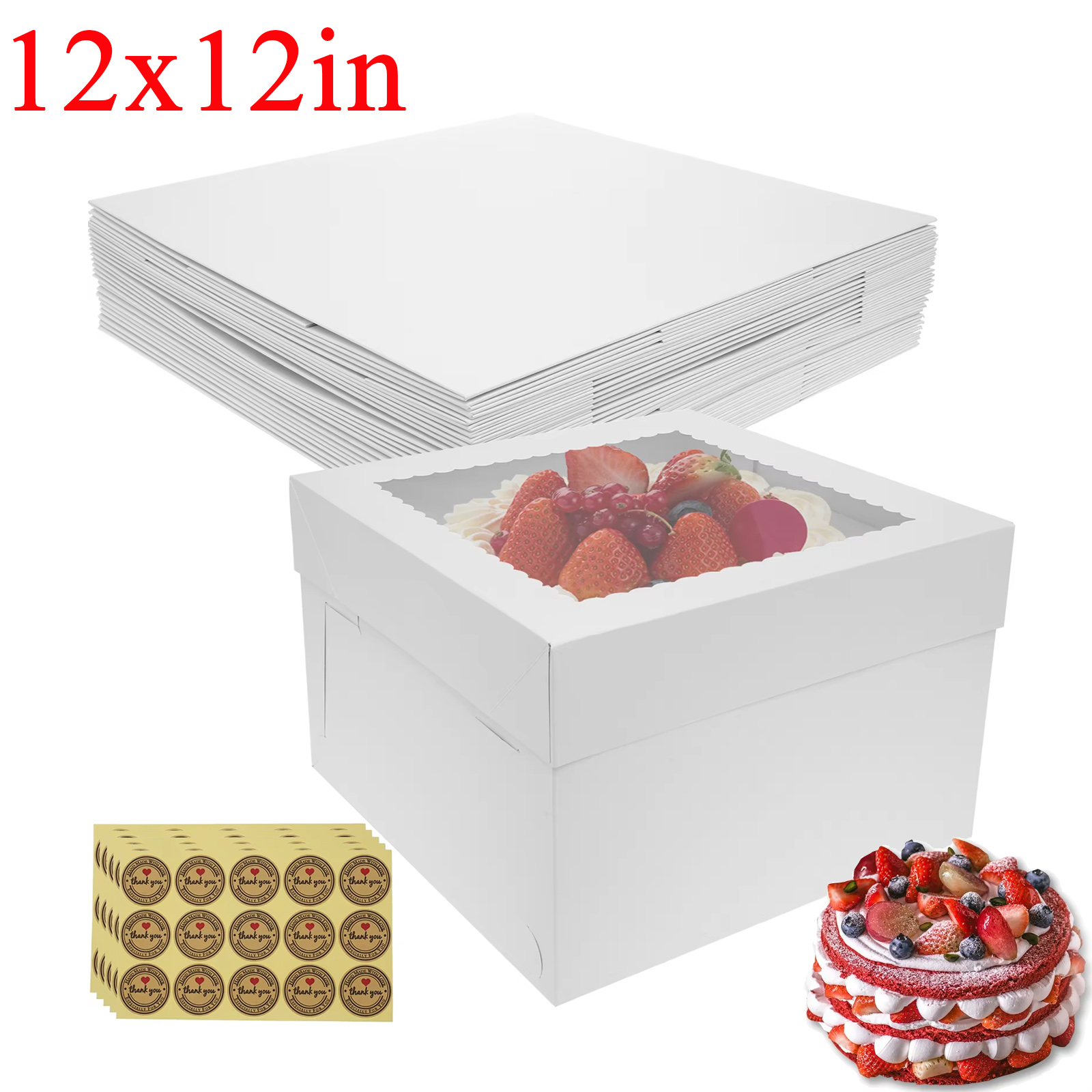 10Pcs White Bakery Boxes with  - Kitchen Tools For Baking ulasan dan harga