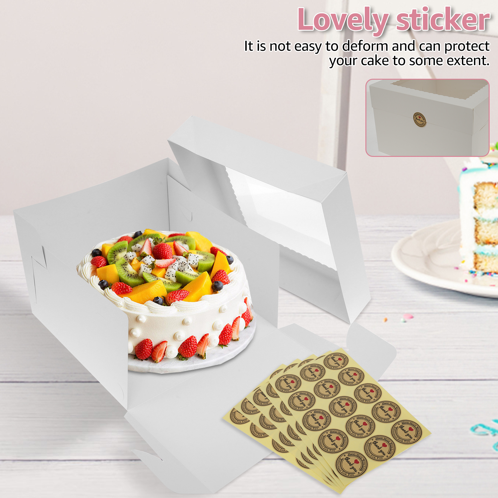 10Pcs White Bakery Boxes with  - Kitchen Tools For Baking ulasan dan harga