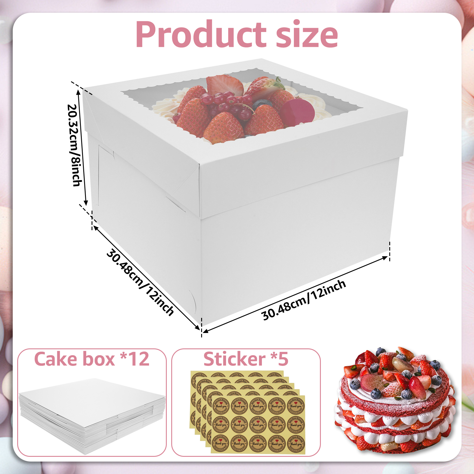 10Pcs White Bakery Boxes with  - Kitchen Tools For Baking ulasan dan harga