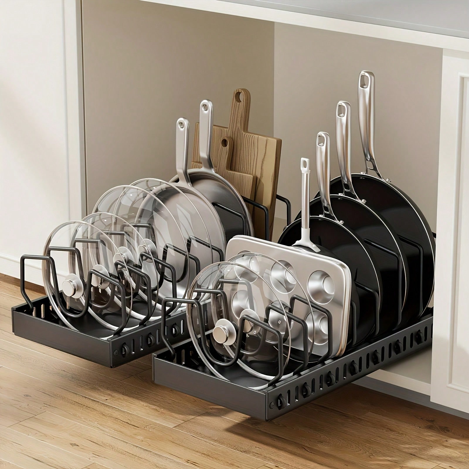 1/2pcs Cabinet Pull-Out Storag - Kitchen Baking Pan Storage ulasan dan harga