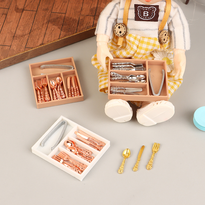 1Set 1:12 Dollhouse Mini Knife - Kitchen Baking Tray Organizer ulasan dan harga