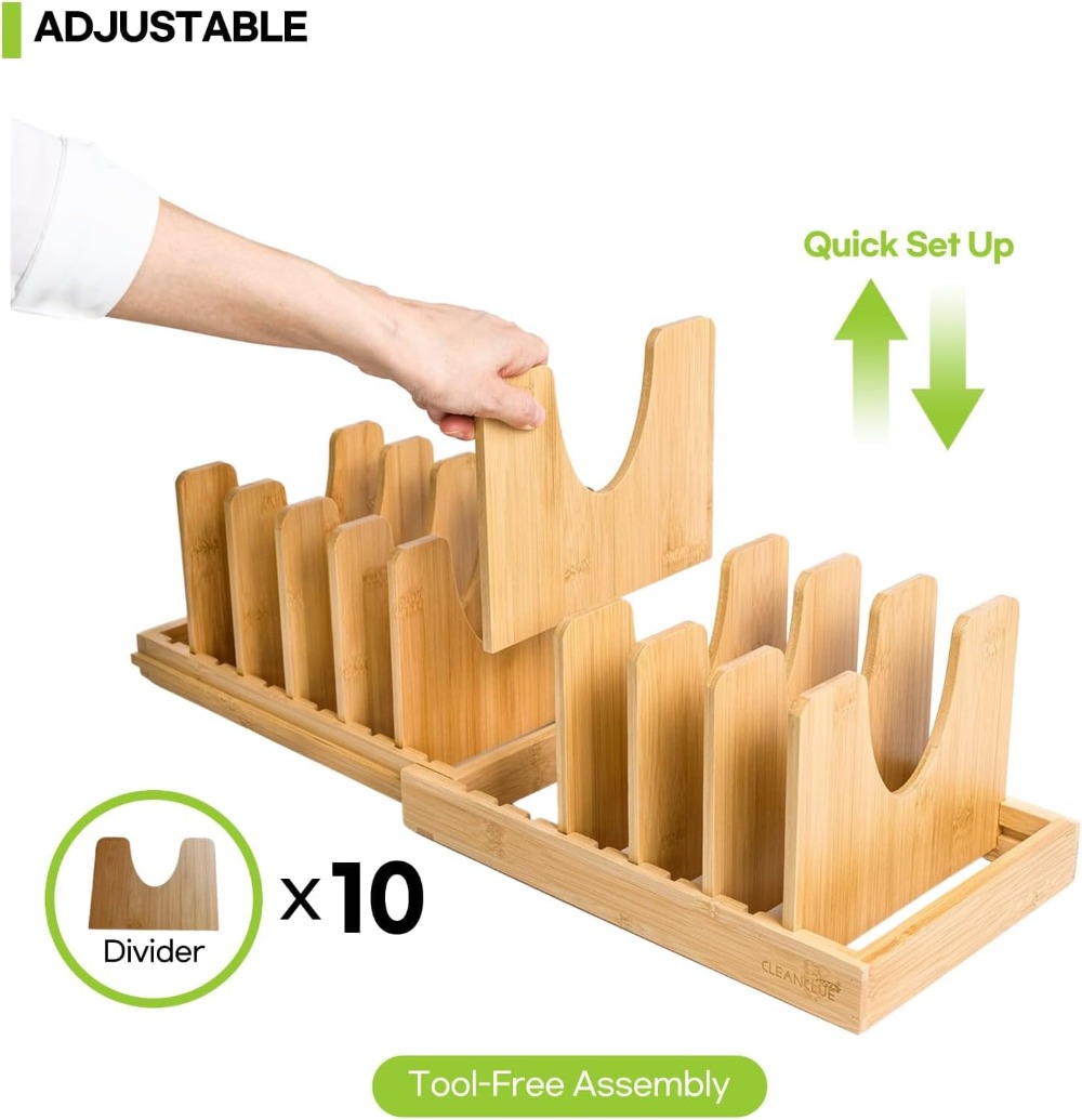 Expandable Bamboo Pots and Pan - Kitchen Baking Pan Storage ulasan dan harga