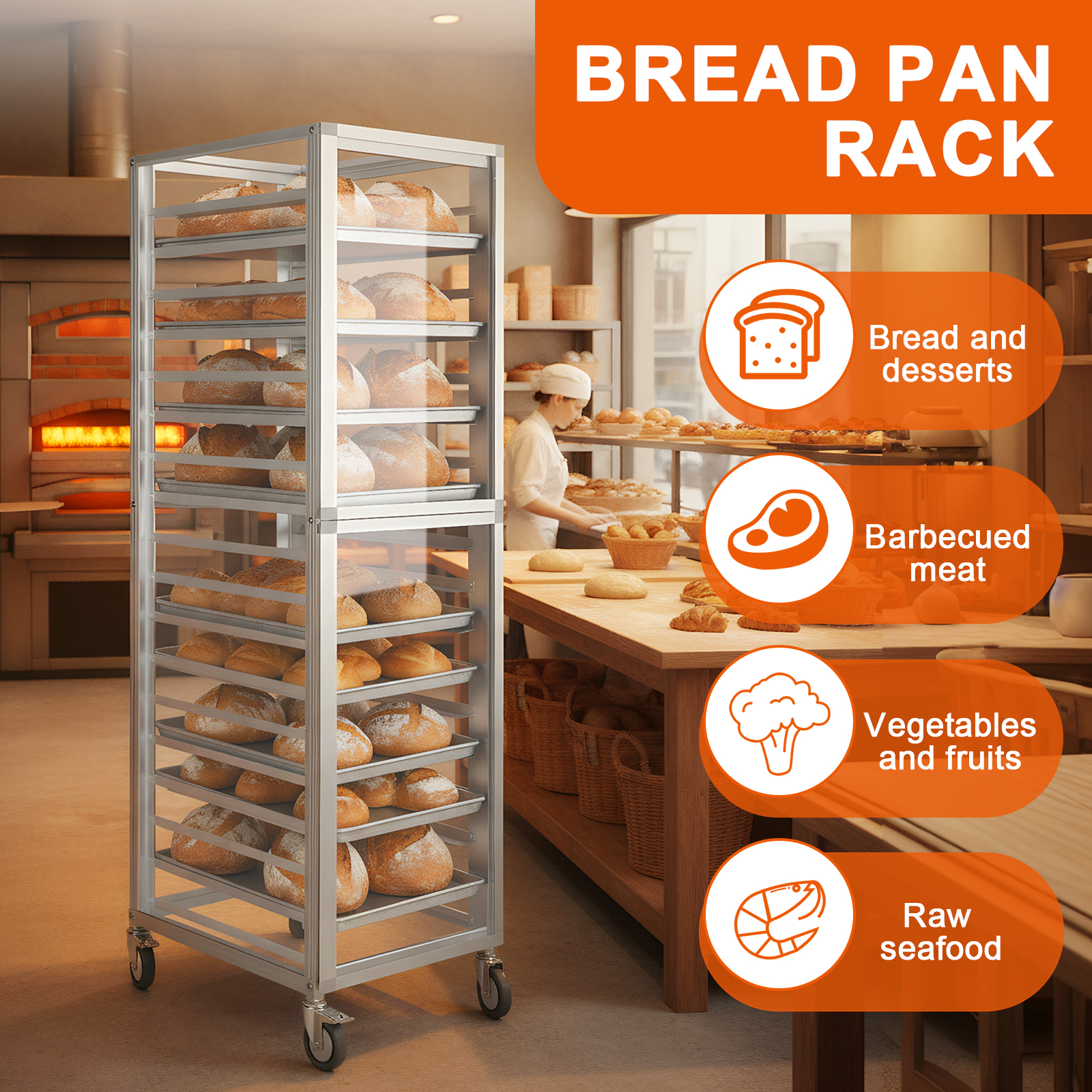 18 Tiers Bun Rack with Wheels  - Kitchen Baking Cart ulasan dan harga