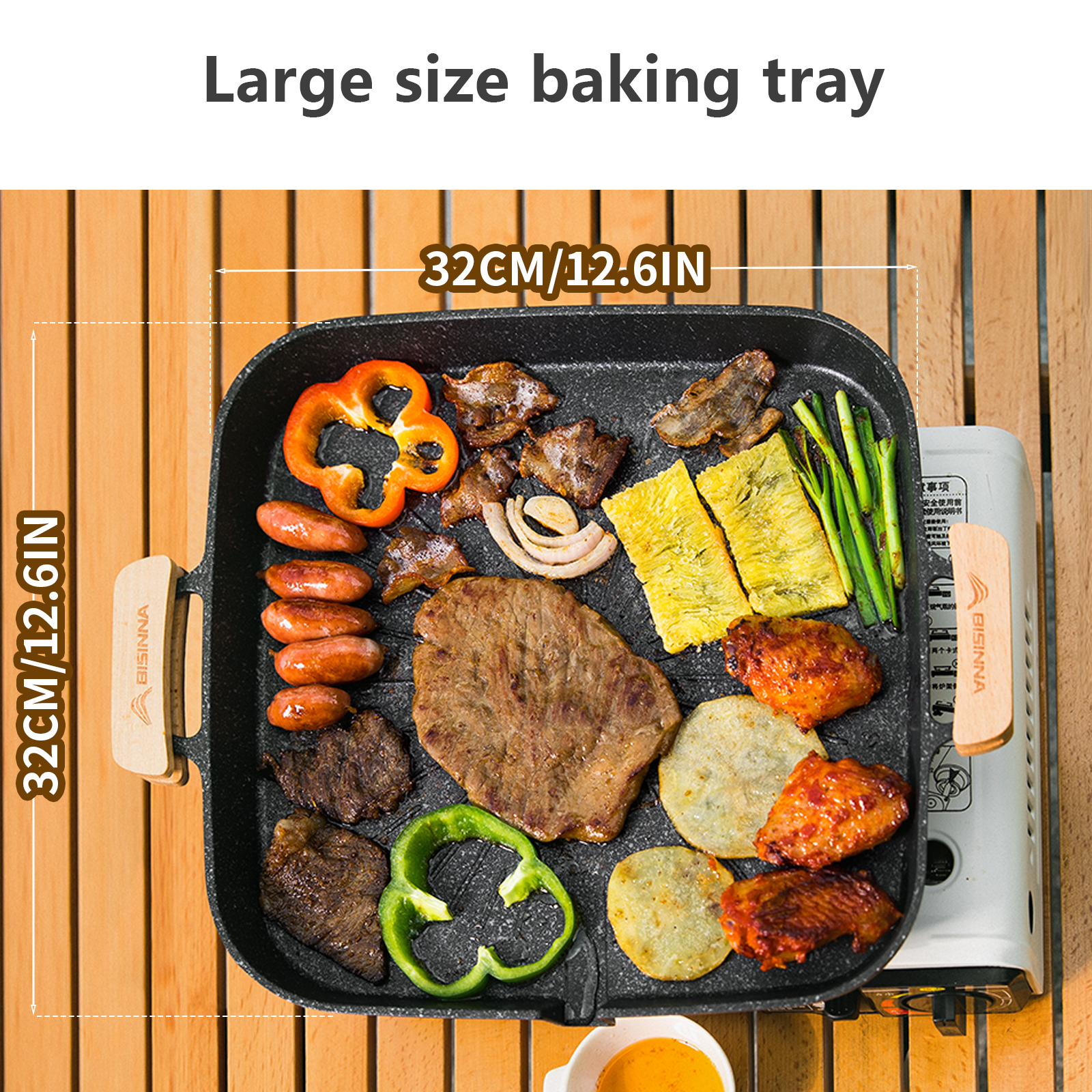 BISINNA Square BBQ Grill Pan N - Kitchen Baking Sheets ulasan dan harga