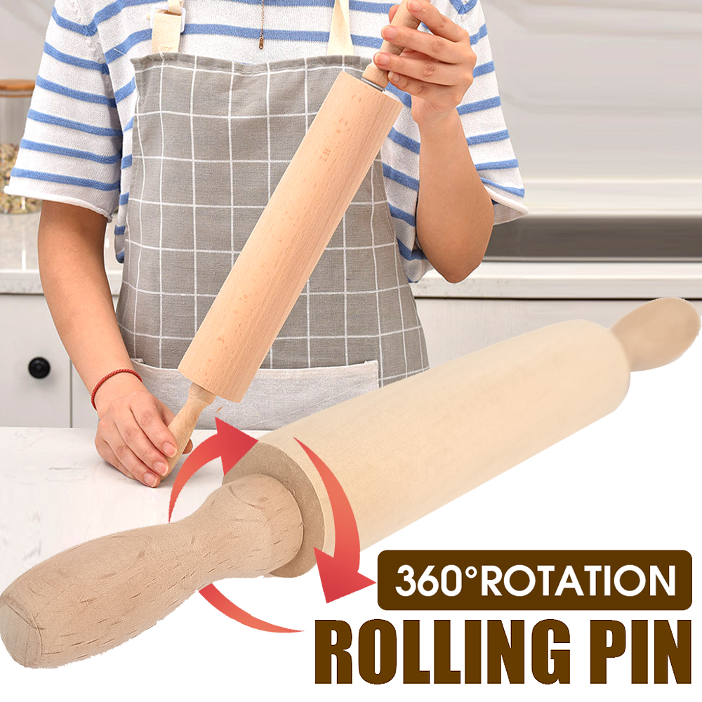 1Pcs Wooden Rolling Pin Househ - Kitchen Roll Baking ulasan dan harga