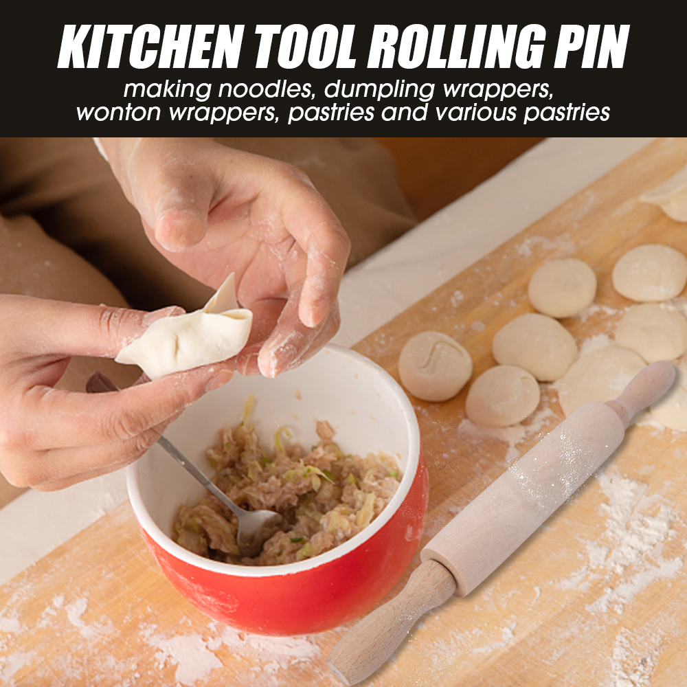 1Pcs Wooden Rolling Pin Househ - Kitchen Roll Baking ulasan dan harga