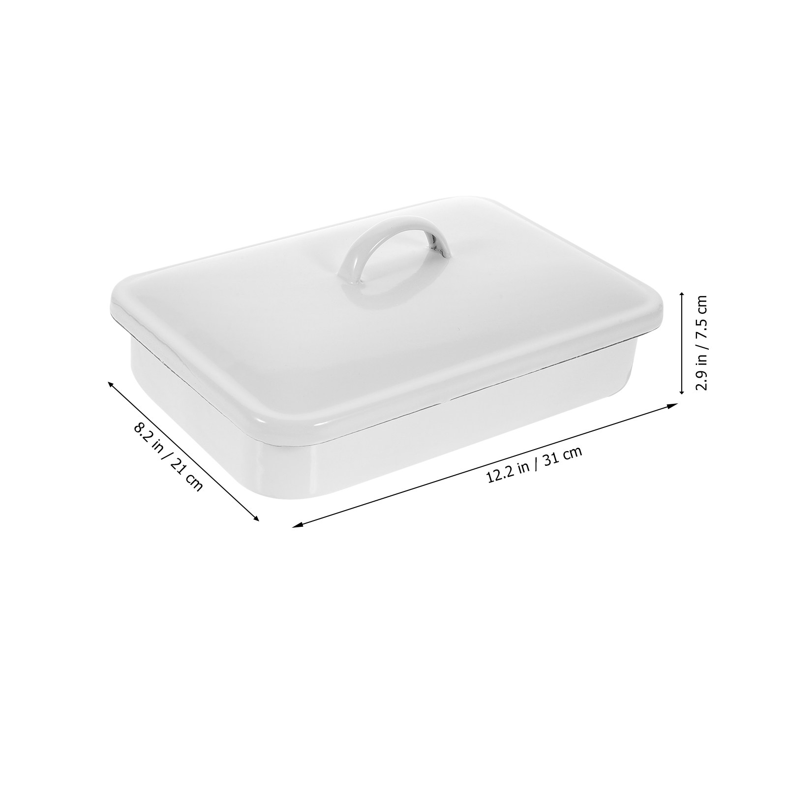 Thickened Enamel Storage Plate - Kitchen Baking Pan Storage ulasan dan harga